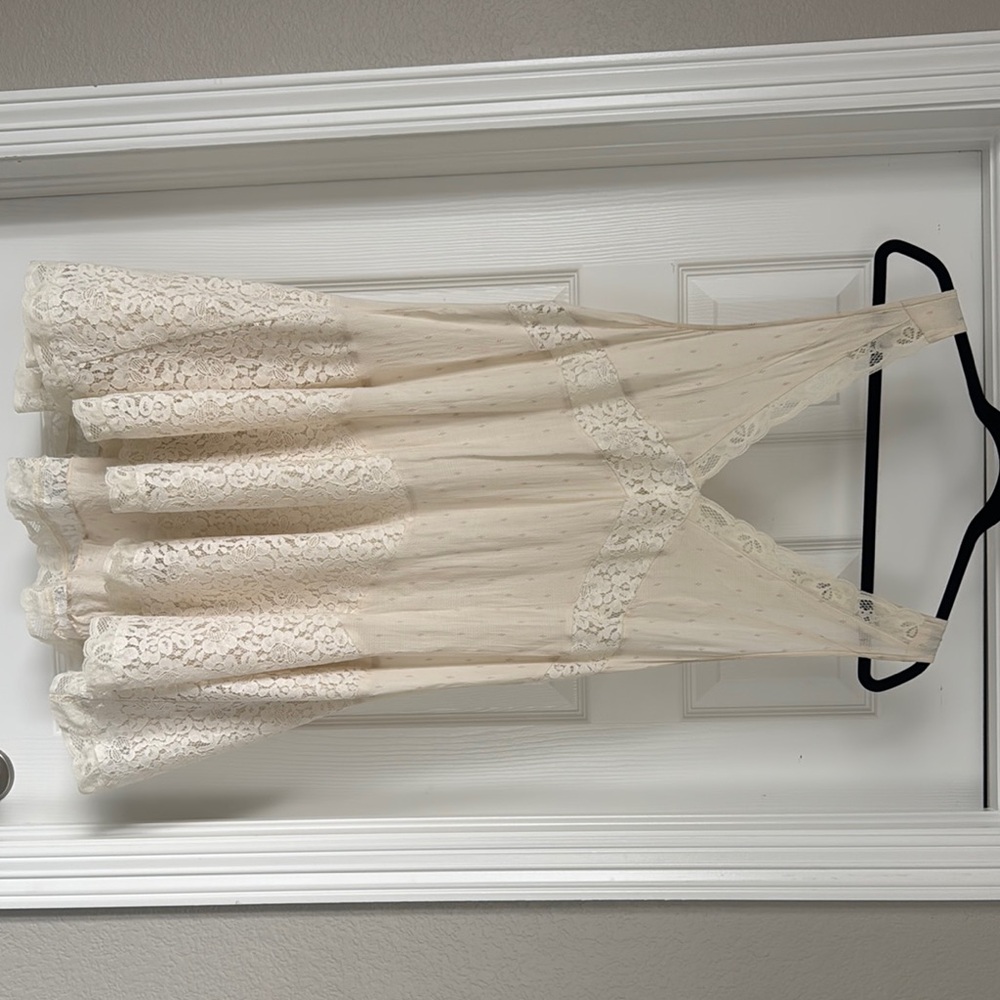 Free People Cream Lace Chemise